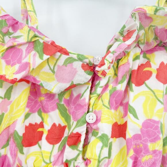 Janie and Jack Girls Cottagecore Summer Ruffled Cold Shoulder Floral Dress 3 - Picture 5 of 6